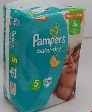 پوشک پمپرز آلمانی بیبی درای سایز 5 تعداد 23 عددی pampers baby dry size 5