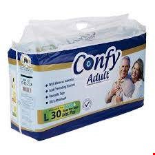 پوشک بزرگسال چسبی کانفی سایز بزرگ بسته ۳۰ عددی