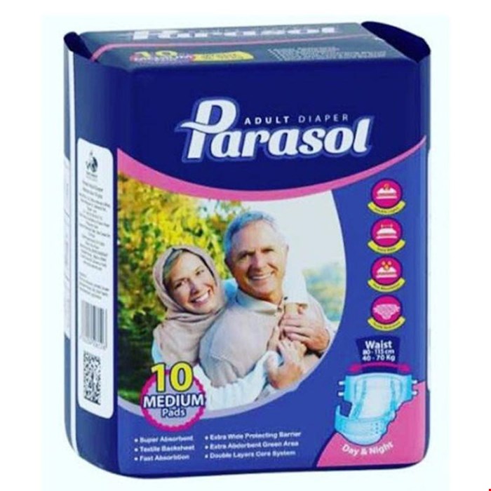 پوشک بزرگسال چسبی پاراسل سایز متوسط بسته ۱۰ عددی