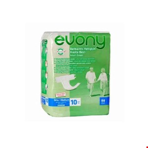 پوشک بزرگسال چسبی ایوونی سایز متوسط بسته ۱۰ عددی